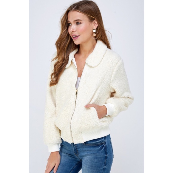 NWT Fluffy Zip Jacket - Picture 2 of 3